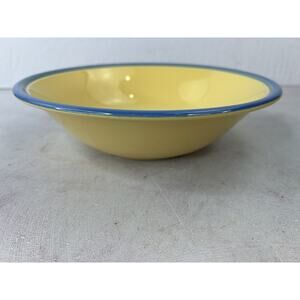 Vintage Yellow & Blue Market square Colorstones Japan‎ Large Serving Bowl 9”